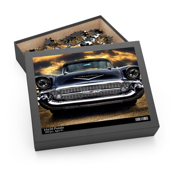 Classic American Cars: 1957 Chevy Bel Air Jigsaw Puzzle (120, 252, 500-Piece). Free shipping!