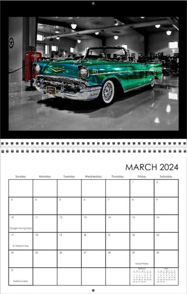 Chevrolet Bel Air Wall Calendar 2024 Etsy