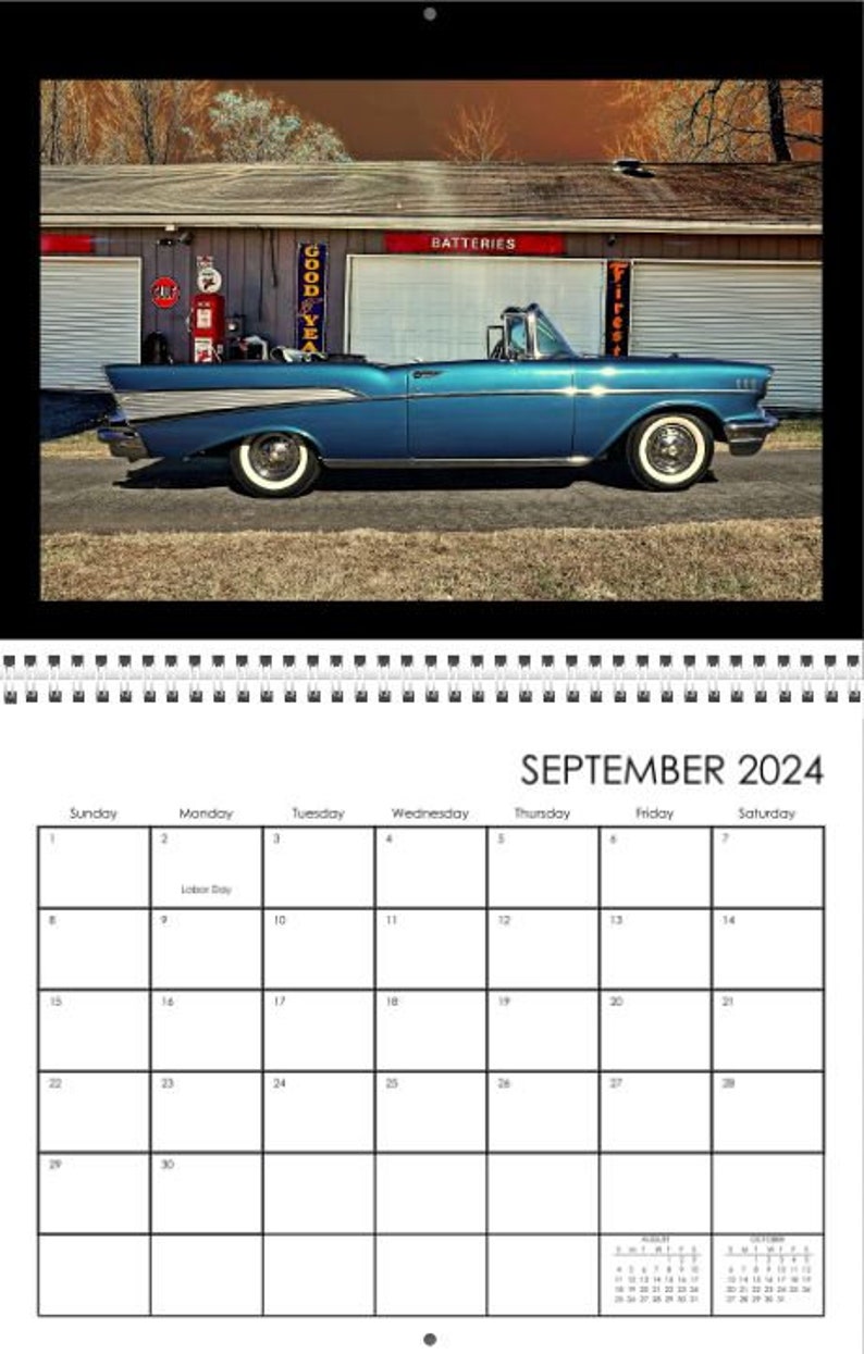 Chevrolet Bel Air Wall Calendar 2024 Etsy