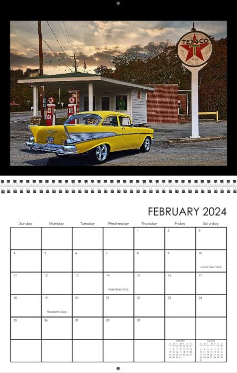 Chevrolet Bel Air Wall Calendar 2024 Etsy