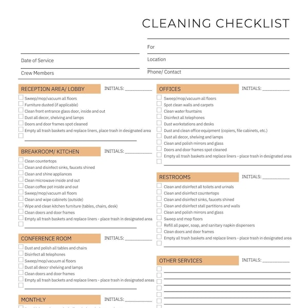 Airbnb Cleaning Checklist Etsy