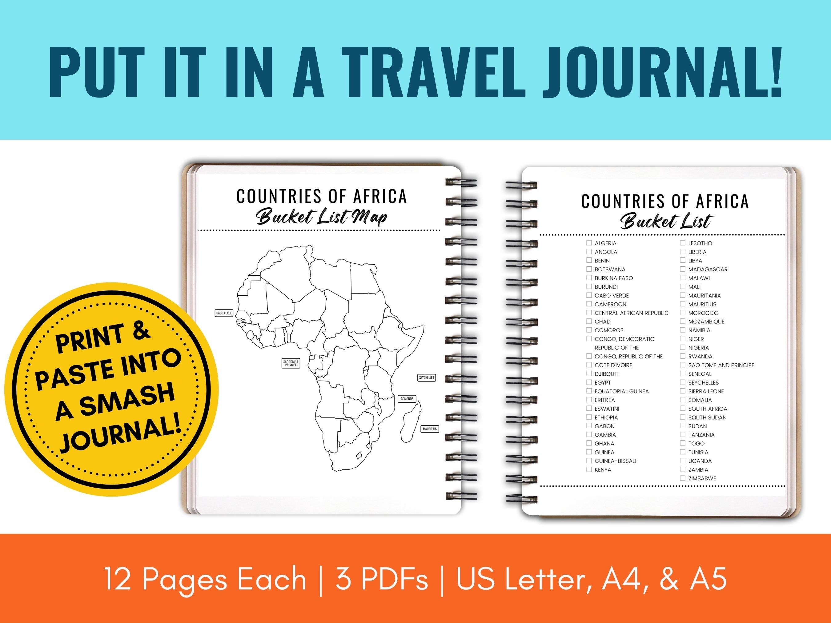 A beautifully designed world map with countries marked for a travel bucket list.