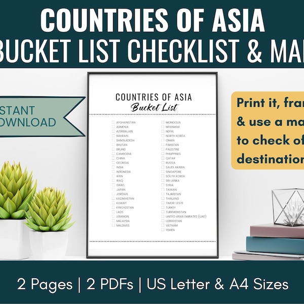 Asian Bucket List Checklist Etsy