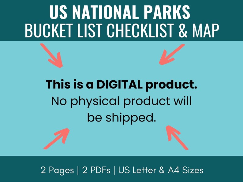 US National Parks Bucket List and Map PRINTABLE 63 Parks image 7