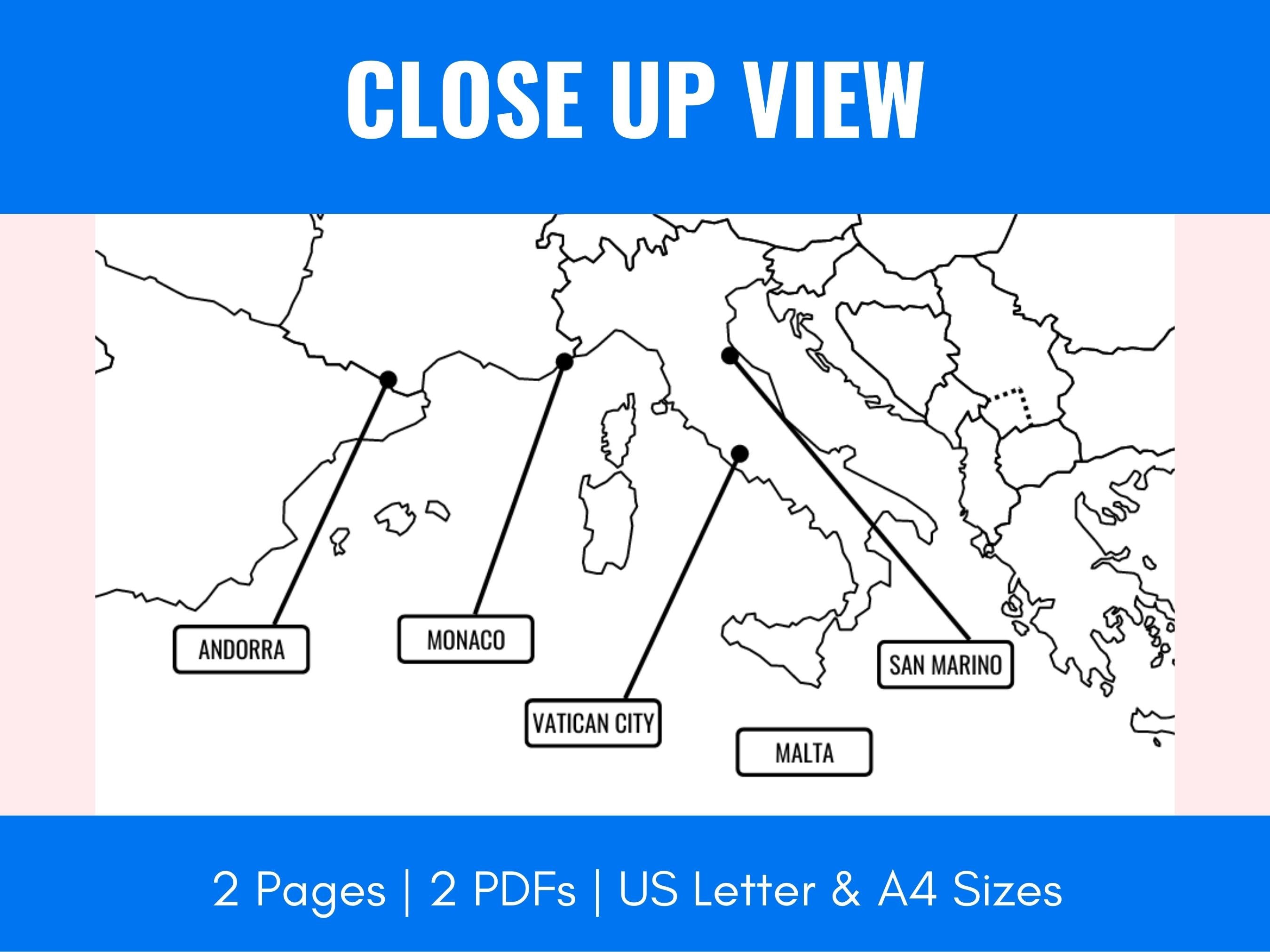 Europe Bucket Checklist & Map Printable European Countries Etsy UK