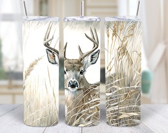 Buck in field 20 oz sublimated stainless steel tumbler
