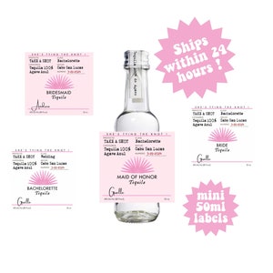 Mini Tequila Custom Label 50ML, Margs & Matrimony, Bridal Shower Favors, Bridesmaid Proposal, Bachelorette Favor, Final Fiesta, Wedding Gift