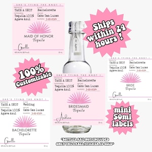 Mini Casamigos Custom Tequila Label 50ML, Margs & Matrimony, Bridal Shower, Bridesmaid Proposal, Bachelorette Favor, Final Fiesta Girls Trip