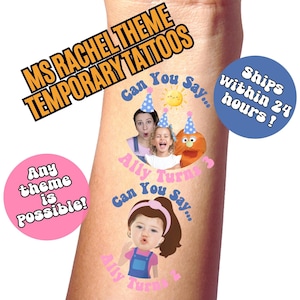 Ms Rachel Personalized Temporary Tattoos, Can You Say, Custom Ms Rachel Theme Party Favors, Ms Rachel Birthday Decorations, Miss Rachel