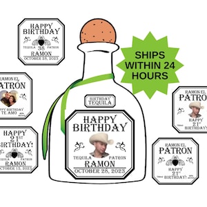 Custom Patron Label, Liquor Label, Birthday Bottle Labels, Groomsmen Gift, Patron Label, Wedding Favor, Tequila Label, Bridesmaid Proposal