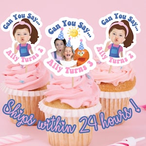 Topper per cupcake personalizzati Ms Rachel, Topper per cupcake Can You Say, Bomboniere personalizzate Ms Rachel, Decorazioni per il compleanno Ms Rachel, Herbie