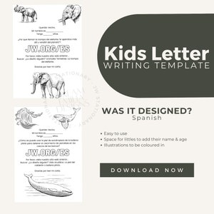 Espanhol - Pacote de cartas para crianças TJ, download digital, pioneiro TJ, presentes para crianças TJ, para impressão, colorir para crianças, papel para crianças, A4, colorir