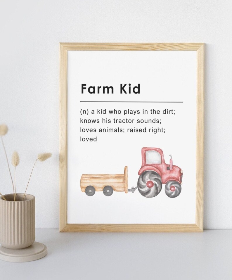 Farm Kid Definition Digital Download | Red Tractor | Boy Nursery ...
