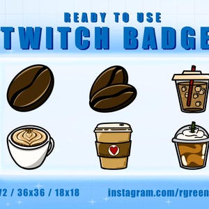 Coffee Twitch Sub Bit Cheer Badges / Cafe Cofffee Twitch Badges / Streamer Badges / Stream/ Youtube Badges / Ready To Use Twitch Badge
