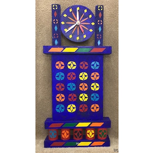 Artistic CLOCK HANDMADE, SERIES , B1-1DEEPBLUE 13.5&quot; tall x7&quot; wide x 1.5&quot; deep