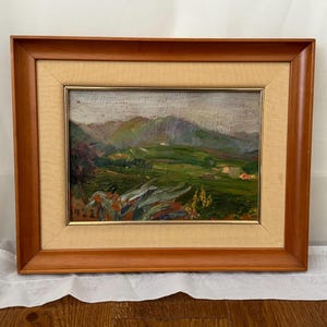 Antique Framed French Impressionist European Landscape Original Oil on Panel Painting