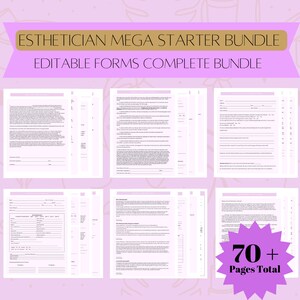 Esthetician MEGA Starter Bundle, Esthetician Consent Forms, Editable Esthetician Intake Forms, Esthetician Business Forms Bundle