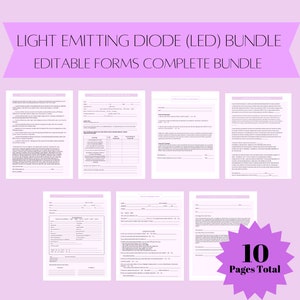 LED Bundle, Esthetician Intake Forms, Esthetician Business Forms Bundle, Esthetician Editable Digital Template