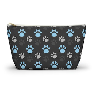 Accessory Pouch w T-bottom - beautiful dog paws design cosmetic  bag/accessory pouch/pencil case etc.  for any dog lover!  Great gift