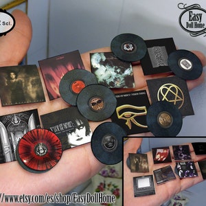 1:12 scale ,miniature vinyl records, Lp, Albums of gothic, post punk... music, Authentic reproductions, tutorial, DIY DIGITAL DOWNLOAD