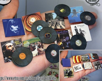 1:12 scale The Greatest Albums according to Rolling stone magazine, Authentic reproductions, free easy tutorial, DIY printable, music.