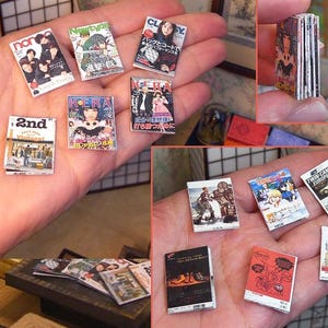 1:12 scale japanese cover magazines, Authentic reproductions, fashion, music... free easy tutorial, DIY  printable DIGITAL DOWNLOAD.