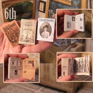 1:6 three Victorian magazines. Authentic reproductions, fashion,music score, Doll house,DIY, printable DIGITAL DOWNLOAD, free easy Tutorial.