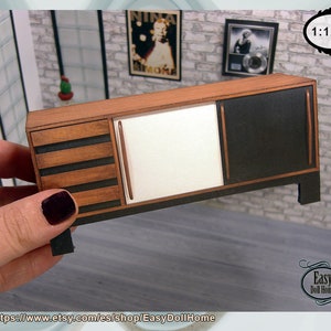Miniature reproduction of a 1950 sideboard, for dollhouse, dioramas ... in 1:12 scale, DIGITAL DOWNLOAD, DIY  with video tutorial