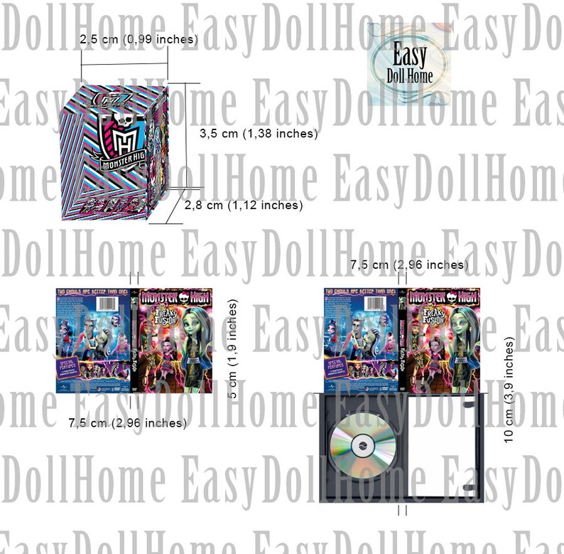 1:6 Miniature Printable Dvds Openable or Just Covers With Box - Etsy