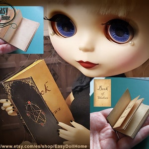 Livre miniature 1:6, Livre des ombres vierge miniature, bricolage, maison de poupée, TÉLÉCHARGEMENT NUMÉRIQUE, sorcellerie, magie, wicca, tutoriel gratuit.