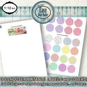 1:12 Miniature Labels and Covers for Jars of Jams, Jellies, Organic ...