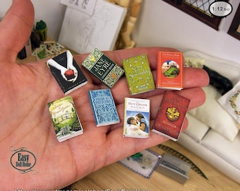 Miniature Best Love, Valentine day novels, 1:12 scale, authentic covers books with easy and free tutorial, DIY printable DOWNLOAD.