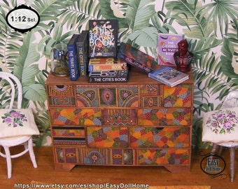 Miniaturreproduktion eines modernen Gemälde-Sideboards für Puppenhaus, Dioramen ... in 1:12, DIGITALER DOWNLOAD, DIY mit Video-Tutorial