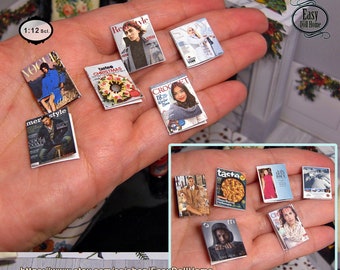 1:12 scale Winter covers magazines, Authentic reproductions, fashion, crochet, christmas... free easy tutorial, DIY printable DOWNLOAD.