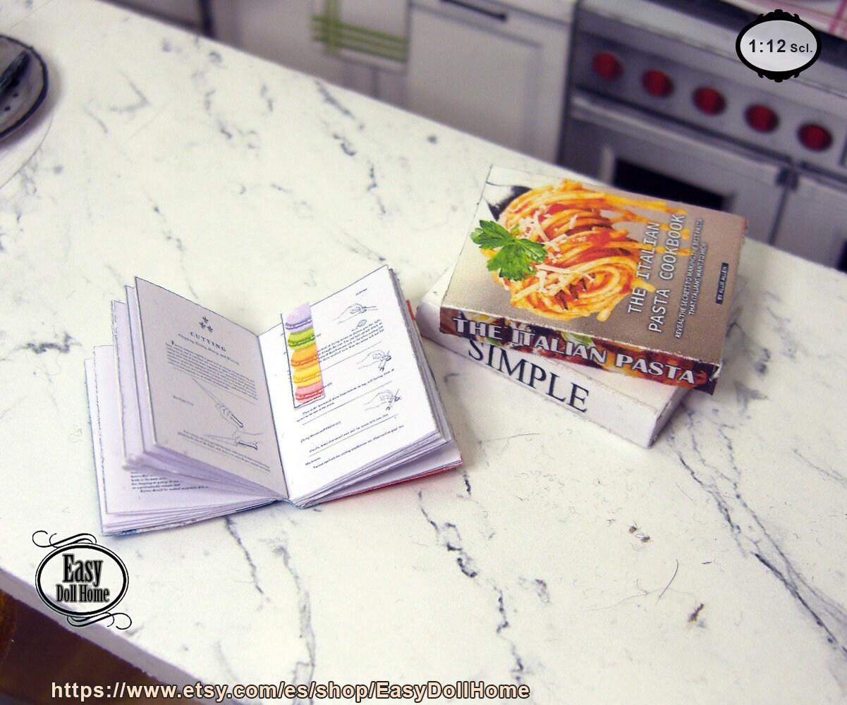 1:12 Scale, French Cookbook, Miniature Book, Illustrations and Bookmark ...