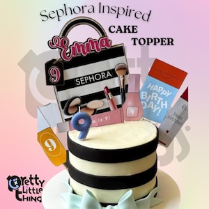Sephora Inspired Makeup Bag Cake Topper: Makeup Beauty Decoration
