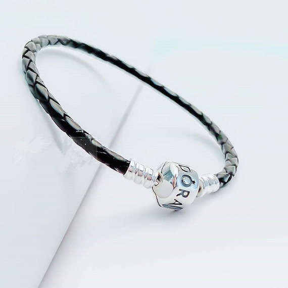 New Authentic Pandora Bracelet Double Braided Leather Black