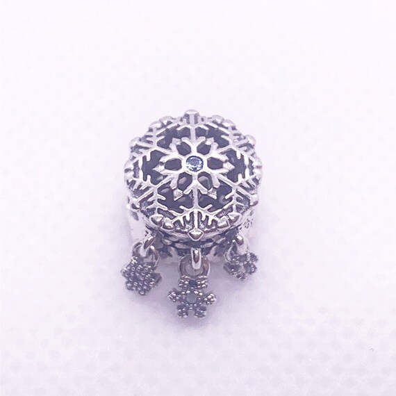 New 100% Authentic Pandora Icy Snowflake Drop Charm 792367c01 Uk 