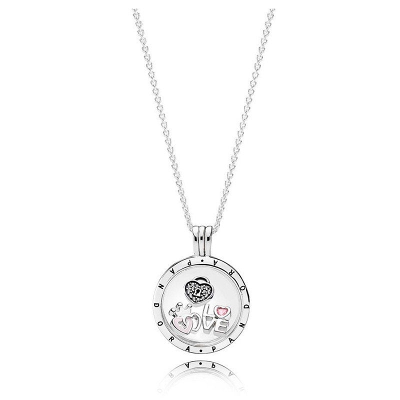 Captured Canvas Sterling Silver Small Round Disc Charm with Rope Frame Pendant  Necklace