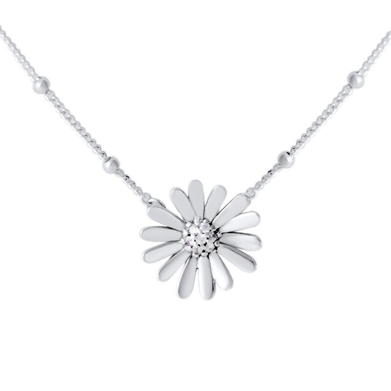 Pavé daisy flower collier necklace online