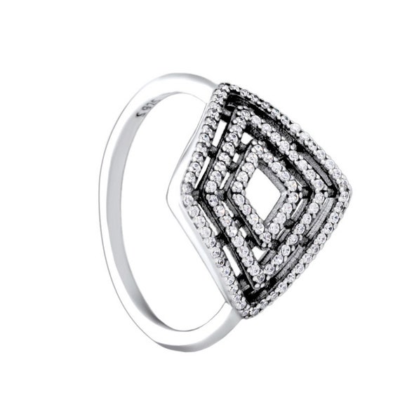 Geometric lines ring pandora clearance