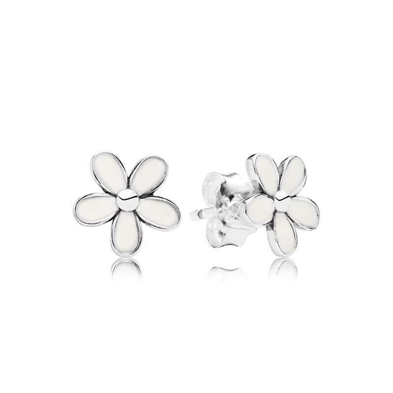 Genuine Pandora 290538EN12 White Darling Daisies Stud Earrings