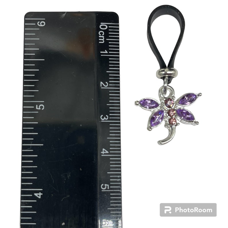 Dragonfly with lilac rhinestones image 9