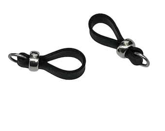 base silicone noose with slider bead and jump ring in silver for nipple jewelry making.