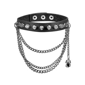 Spiked Leather Collar Choker for Women