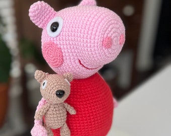 Peppa Pig, Wellies and Teddy Bear Crochet Pattern NOT A FINISHED TOY!