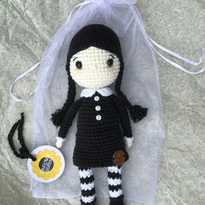 Wednesday Addams crochet doll pattern