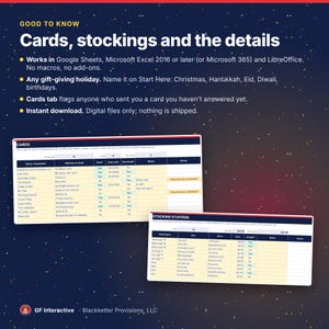 Christmas Gift Tracker Spreadsheet, Holiday Gift List and Budget per Person, Return-By Dates, Google Sheets Excel Template, Light + Dark image 7