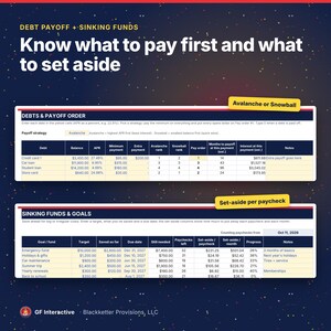 Household Budget Spreadsheet, Monthly + Annual Budget, Envelope & Zero Based, Debt Snowball, Sinking Funds, Google Sheets Excel Template 画像 5