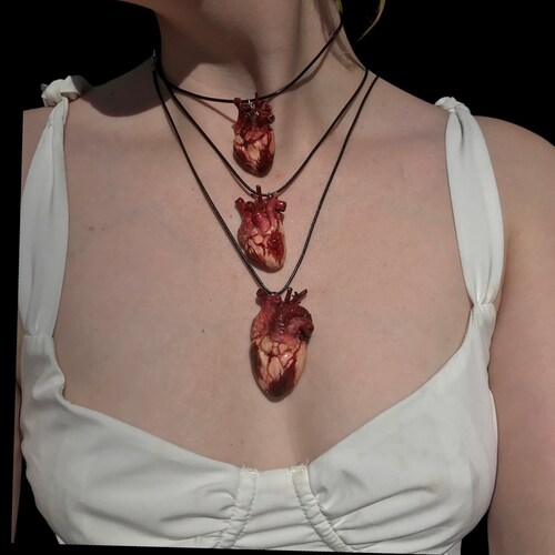 Anatomical Heart Locket Stainless Steel Pendant Necklace Etsy